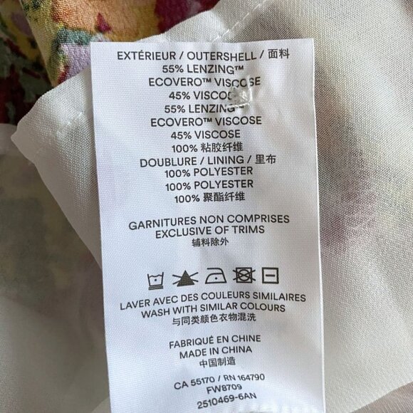 FRANK AND OAK THE BABYDOLL COLORFUL FLORAL HALF SLEEVE DRESS IN MULBERRY - XS - Picture 11 of 11